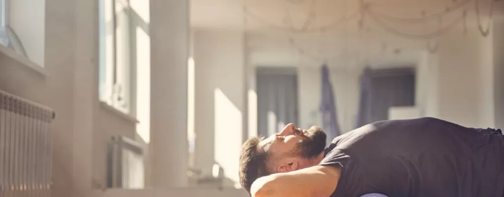 A man with back pain relief